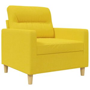 vidaXL Poltrona 60 cm tecido amarelo-claro