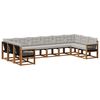 vidaXL Conjunto de Sof&aacute;s para Exterior 10 pcs Natural e Cinza claro