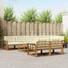 vidaXL Conjunto de Sof&aacute;s para Exterior 9 pcs Natural e Creme