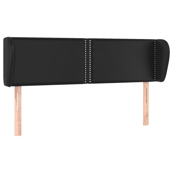 vidaXL Cabeceira cama abas couro artificial 147x23x78/88 cm preto