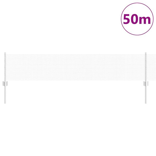 vidaXL Cerca com Poste Prateado 0,4 x 50 m A&ccedil;o