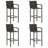 vidaXL 5 pcs conjunto de bar para jardim vime PE castanho