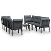 vidaXL 9 pcs conjunto lounge de jardim vime PE preto e cinzento