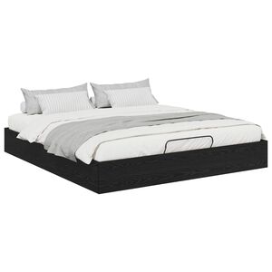 vidaXL Estrutura de Cama Ottoman Carvalho Preto 203 x 180 x 25 cm