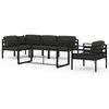 vidaXL 6 pcs conjunto lounge jardim com almofad&otilde;es alum&iacute;nio antracite