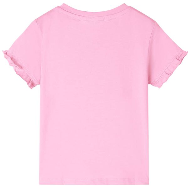 T-shirt manga curta para crian&ccedil;a rosa-choque 140