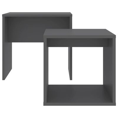 vidaXL Conjunto mesas de centro 48x30x45 cm contraplacado cinzento