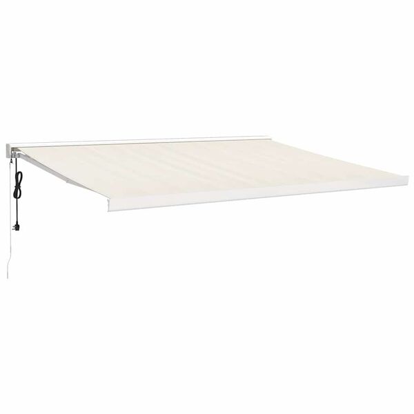 vidaXL Toldo retr&aacute;til 4,5x3 m tecido e alum&iacute;nio cor creme