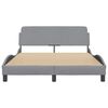 vidaXL Estrutura de cama Dover 140x190 cm tecido cinzento-claro
