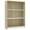 vidaXL Estante 80x24x108 cm contraplacado branco e carvalho sonoma