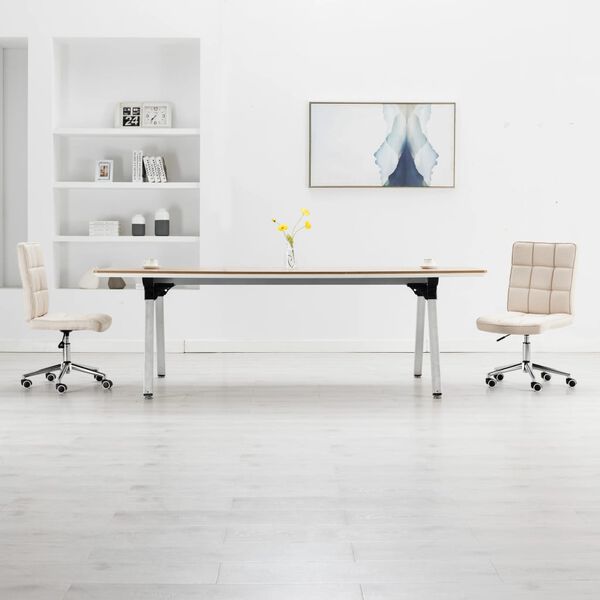 vidaXL Cadeiras de jantar 2 pcs tecido cor creme