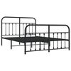 vidaXL Estrutura de cama com cabeceira e p&eacute;s 140x200 cm metal preto