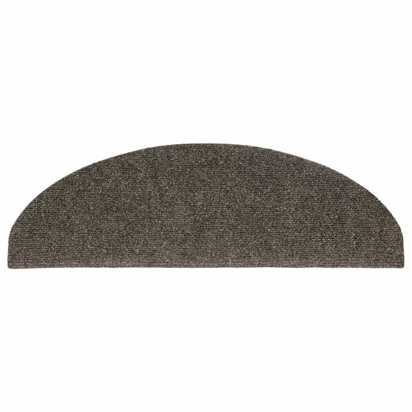 vidaXL Tapetes de escada autoadesivos 20 peças 65x21x4 cm antracite meio redondo grande