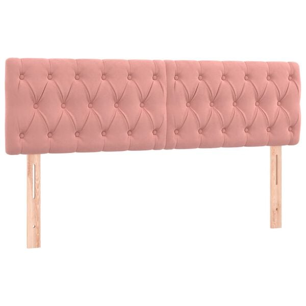 vidaXL Cabeceiras rosa 160x7x78/88 cm veludo