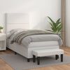 vidaXL Cama com molas/colch&atilde;o 90x200 cm couro artificial branco