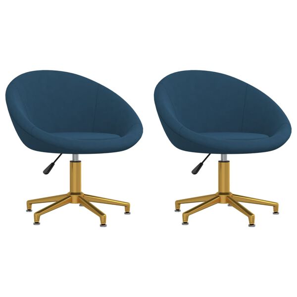 vidaXL Cadeiras de jantar 2 pcs veludo azul