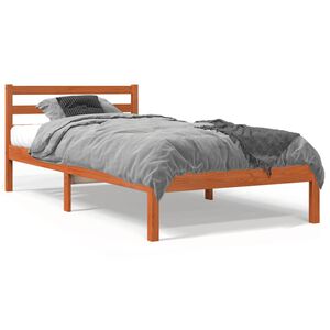 vidaXL Cama sem colch&atilde;o 90x190 cm madeira de pinho maci&ccedil;a castanho-mel
