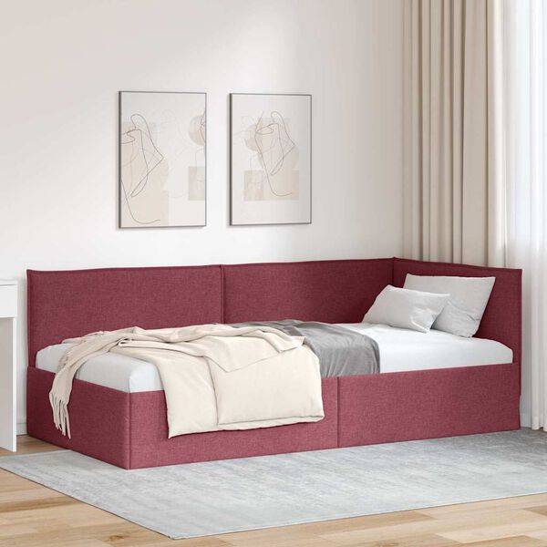 vidaXL Estrutura de Cama de Canto Vinho Vermelho 100 cm x 200 cm
