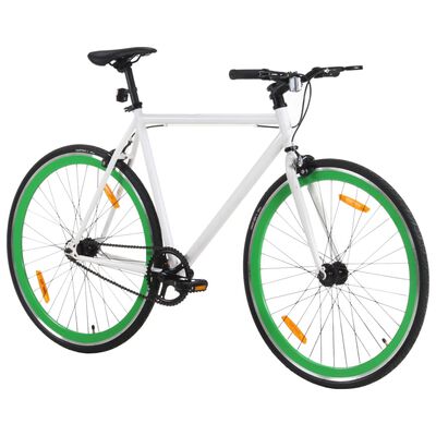 vidaXL Bicicleta de mudanças fixas 700c 51 cm branco e verde
