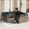 vidaXL Conjunto de Sof&aacute; de Jardim 9 pcs Cinzeto Rattan Sint&eacute;tico