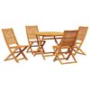 vidaXL Conjunto de Jantar para Jardim 5 unid. Castanho