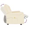 vidaXL Poltrona massagens 3 lug. reclinável couro artificial creme