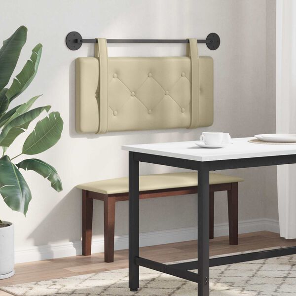 vidaXL Cabeceira Suspensa Creme 80 cm Couro Sint&eacute;tico