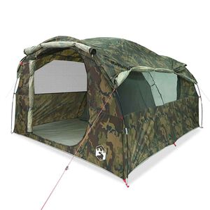 vidaXL Tenda familiar t&uacute;nel para 6 pessoas resistente &agrave; &aacute;gua camuflagem