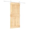 vidaXL Porta Deslizante 90 x 210 cm Natural e Branco