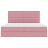 vidaXL Cama com arruma&ccedil;&atilde;o e colch&atilde;o Rosa 200 x 200 cm Veludo