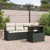 vidaXL Conjunto de Sofá de Jardim 5 pcs Preto Rattan Sintético