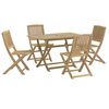 vidaXL Conjunto de jantar p/ jardim 5 pcs madeira de ac&aacute;cia maci&ccedil;a