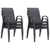 vidaXL Cadeiras de jardim empilháveis 6 pcs textilene cinzento