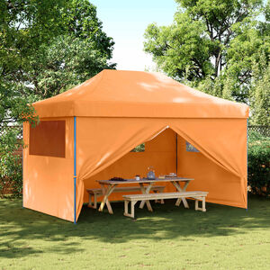 vidaXL Tenda para festas pop-up dobr&aacute;vel c/ 4 paredes laterais laranja