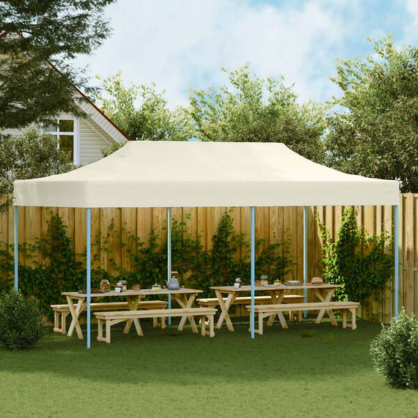 vidaXL Tenda de Festa Creme 291 x 580 x 315 cm Tecido Oxford