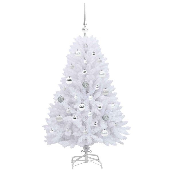 vidaXL &Aacute;rvore de Natal Articulada Artificial Branco 120 cm PVC e A&ccedil;o