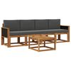 vidaXL Conjunto de Sof&aacute;s para Exterior 4 unid. Natural e Antracite