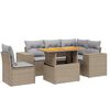 vidaXL 6 pcs conjunto de sof&aacute;s p/ jardim com almofad&otilde;es vime PE bege