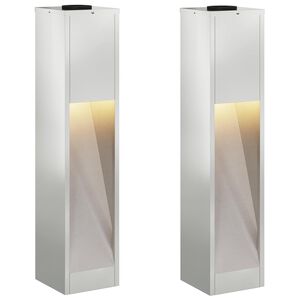 vidaXL Luz Solar LED de Caminho 2 unid. Branco quente 18 x 18 x 80 cm