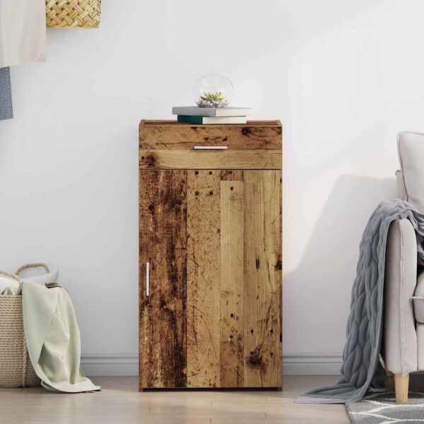 vidaXL Buffet com gaveta Madeira antiga 50 x 42,5 x 93 cm