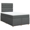 vidaXL Cama com molas/colch&atilde;o 120x200 cm tecido cinzento-escuro