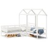 vidaXL Conj. sof&aacute;-cama e banco c/ telhado 80x200cm pinho maci&ccedil;o branco