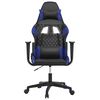 vidaXL Cadeira de gaming couro artificial preto e azul