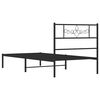vidaXL Estrutura de cama com cabeceira 80x200 cm metal preto