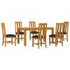vidaXL Conjunto de sala de jantar 7 unid. Preto