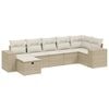 vidaXL 7 pcs conjunto de sof&aacute;s p/ jardim com almofad&otilde;es vime PE bege