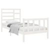 vidaXL Estrutura cama pequena solteiro 75x190 cm madeira maciça branco