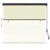 vidaXL Estore de rolo para exterior 160x250 cm creme