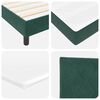 vidaXL Cama Box com colch&atilde;o Verde Escuro 190 x 140 cm Veludo