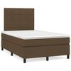 vidaXL Cama box spring c/ colch&atilde;o/LED 120x190cm tecido castanho-escuro